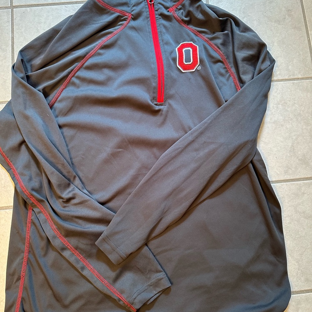 Ohio State Buckeyes Scarlet and Gray Quarter-Zip Jacket